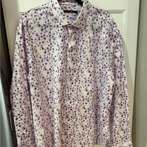 Hammer Made Limited Edition Men's Floral Button-Down Shirt - White/Purple XXXL